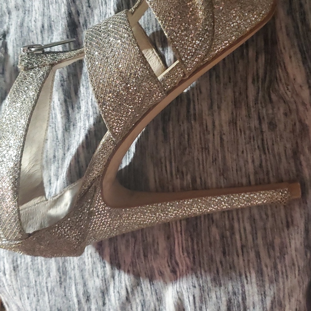 Michael kors high heels size 9 gold glitter - Picture 7 of 11